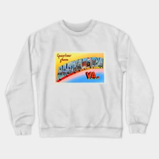 Greetings from Alexandria Virginia, Vintage Large Letter Postcard Crewneck Sweatshirt